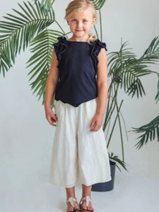 Isobella & Chloe NWT Sunny Smile Top and Pants 2PC Set in Black and White - Picture 1 of 2