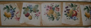 Brewster Wallpaper Border~Heirloom Fruit~Vintage Name~6.75"~5 yd~510B29301~NEW - Picture 1 of 1