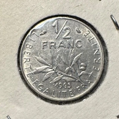 Moeda de 1/2 franco 1965 França - Excelente estado - Imagem 1 de 2
