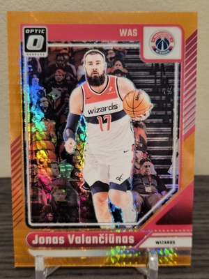 2024-25 Donruss Optic Jonas Valančiūnas #21 Orange Shock Prizm SP /299 Wizards - Image 1 of 2