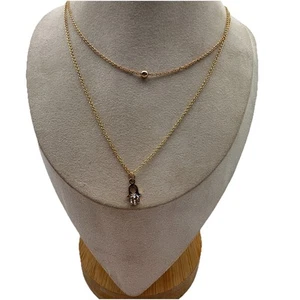 Evil Eye Double Layered Gold Necklace. - Picture 1 of 6