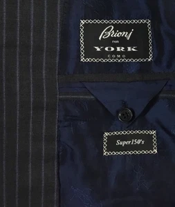 Brioni Nomentano Sport Coat Men's 50R Charcoal Gray Pinstriped Jacket Wool - Picture 1 of 10