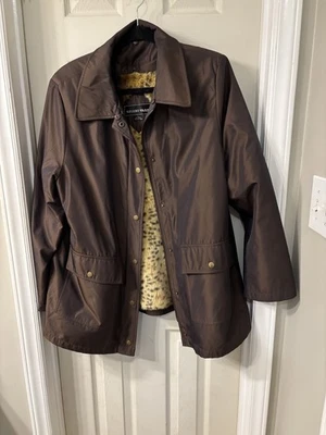 Abrigo Regent Park Reversible De Colección - Piel Sintética Negro Marrón Cremallera - Talla L Foto 1 de 4