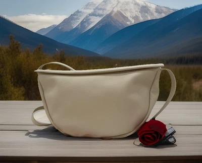 AUTÉNTICO NUEVO CON ETIQUETAS $495 Bolso Hobo Mansur Gavriel Moon Pequeño con Cremallera Superior Cuero Eslinga En Avorio Foto 1 de 4