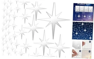 Star Mirror Wall Stickers, 82 Pcs Acrylic Starburst Mirror Wall Decor - Picture 1 of 8