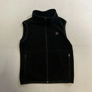 Ariat Sleeveless Vest Black Fleece Embroidered Logo Womens XS - Picture 1 of 6