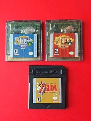 Zelda Oracle of Ages Seasons DX Nintendo Game Boy Color Lot 3 Games Authentic - Image 1 of 4