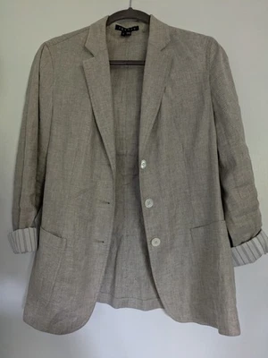 Blazer para mujer Theory Minou T piel de tiburón crujiente de lino talla 8 Lagenlook Foto 1 de 4
