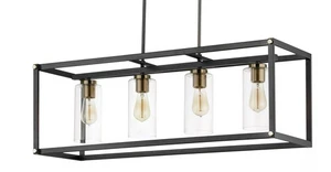 Maxim 2644 Capitol 4 Light 13"W Linear Chandelier - Black - Picture 1 of 11