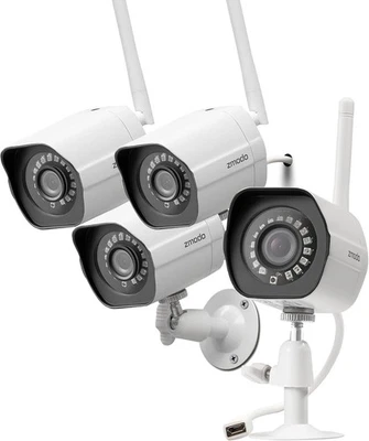 Zmodo 1080P 4 Pack Smart Security Camera WiFi Outdoor Security Camera Metal case - Image 1 of 4