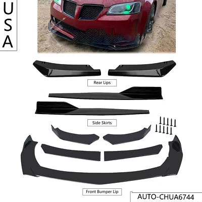 Kit de carrocería de alerón inferior divisor de labios parachoques delantero negro brillante para Pontiac GTO G8 Foto 1 de 4