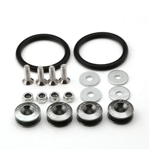 Gray Aluminum Quick Release Fasteners Kits for Subaru Front Rear Bumper Fender - Picture 1 of 5