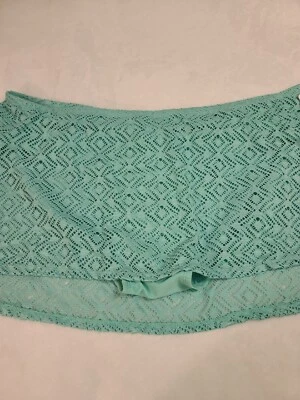 Новый с Ярлыками CATALINA свет бирюзовый/новый кружевной оверлей купальник низ юбка; Sz 3 X (22W-24W) - Изображение 1 из 4