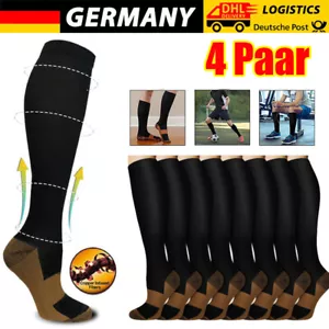 4 Paar Stützstrümpfe Kompressionsstrümpfe Laufsocken Kniestrümpfe Herren Damen - Bild 1 von 18