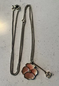 CHANEL CC Logo Camellia Coco Mark Flower Necklace PreOwned Beautiful 12” long - Picture 1 of 5