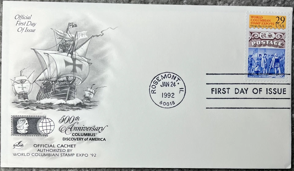 Artcraft First Day Cover 1992 US Scott # 2616 World Columbian Stamp Expo FDC - Image 1 of 1
