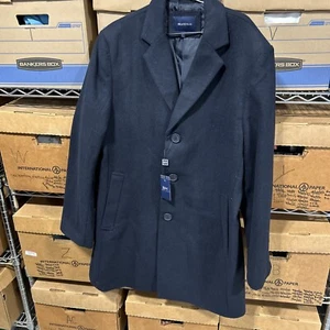 Men's Knee Length Wool Blend Three Button Long Jacket Overcoat Top Coat Large Sh - Picture 1 of 6