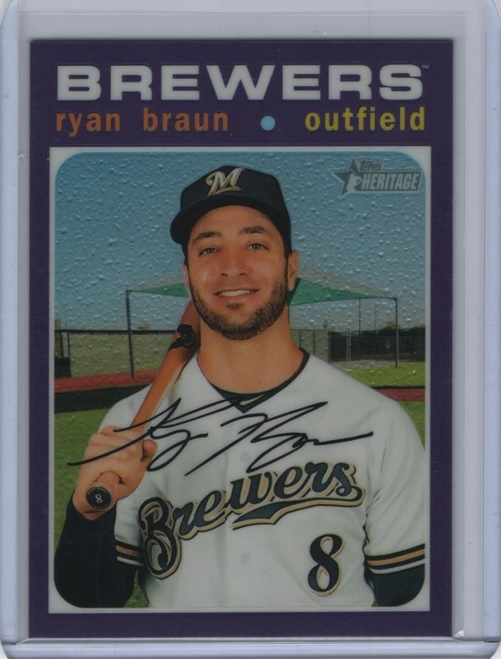 2020 Topps Heritage Purple Chrome (Hot Box) Refractor #THC-321 Ryan Braun - Image 1 of 1