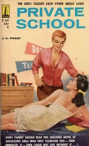 Private School J.C. Priest Vintage Sleaze Lesbian Paperback GGA Pulp 1959 1st VG - Picture 1 of 1