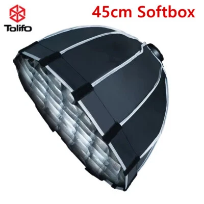 Tolifo 45cm oftbox Umbrella Universal for Bowens Mount 100W COB LED Video Light - Image 1 of 2