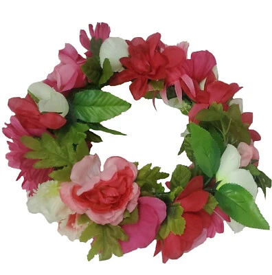 Diadema flor rosa y verde claro ucraniano halo corona vinok Foto 1 de 4