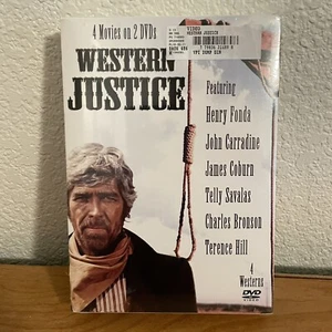 Western Justice 4 Movies on 2 Dvd's Fonda Carradine Coburn Savalas Bronson - Picture 1 of 3
