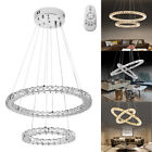 Pierścień LED ściemnialna kryształowa lampa wisząca lampa sufitowa lampa wisząca 48W żyrandol
