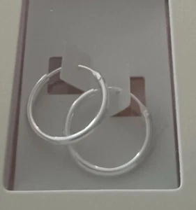 ICH BIN STERLINGSILBER BÖHMISCHE 3/4 ZOLL GEÄTZTE CREOLEN OHRRINGE - Bild 1 von 4