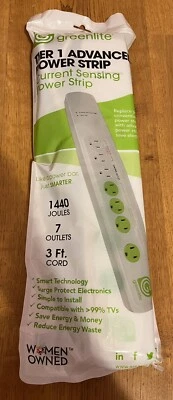 Greenlite Tier 1 Advanced Power Strip 7 Outlets Current Sensing Power Strip New - Image 1 of 2