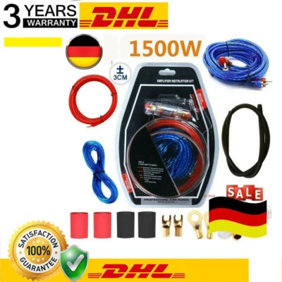 CAMECHO Kabelset Anschluß Endstufe Verstärker Amp Subwoofer Auto Audio Wire Kabel 1500W