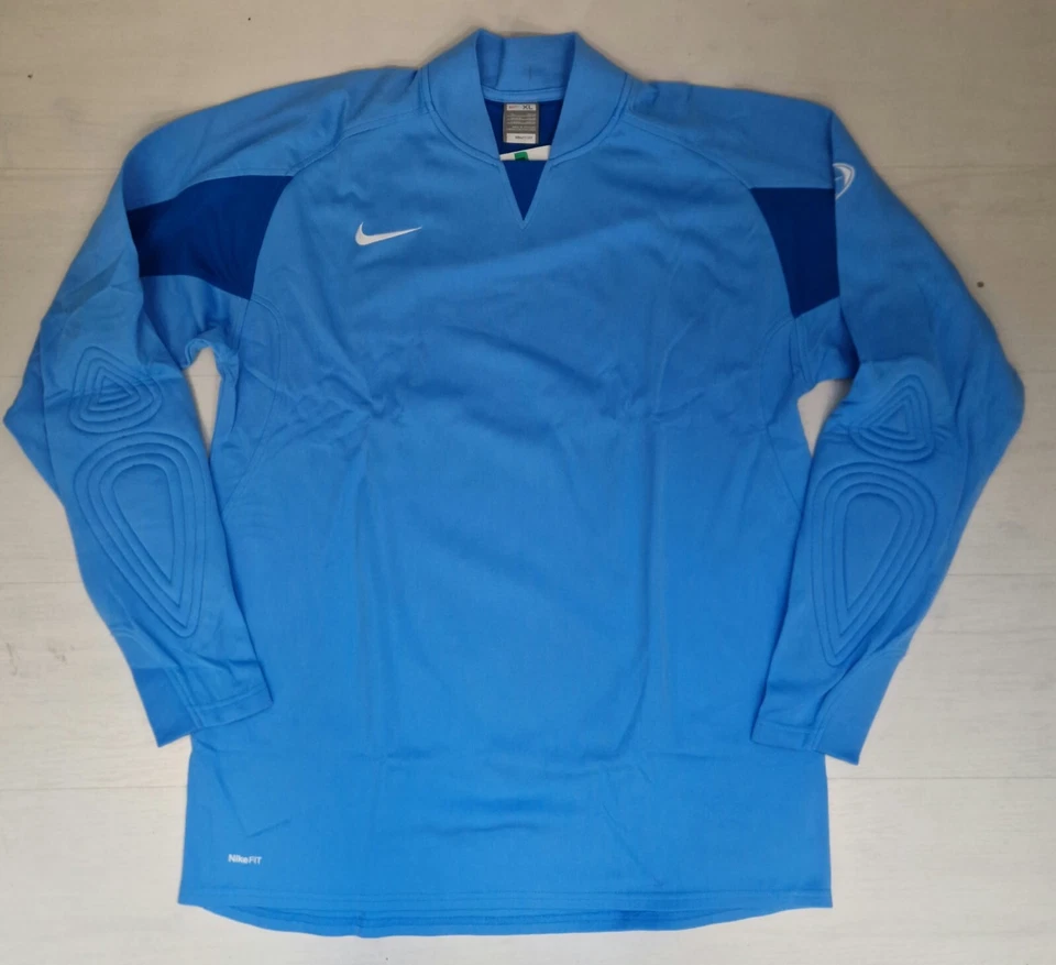 4700/118 NIKE Fit Maillot T-Shirt Gardien de But Protection Coudes Bleu Clair - Photo 1/1
