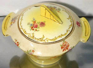 Royal Winton Grimwades Norman Pattern - Yellow Sugar Jar with Lid - Picture 1 of 12