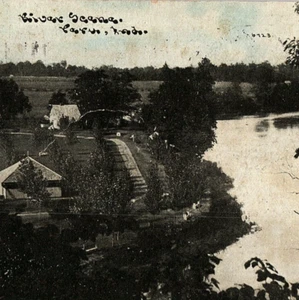 Escena del río Wabash c.1910 Perú Indiana postal Miami County Farmhouse Road - Imagen 1 de 3