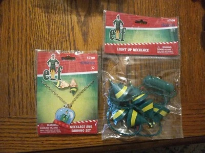 Elf Christmas Movie Light Up Hats Necklace Claire's New + Necklace Earrings Set! - Image 1 of 4