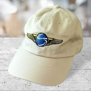 KC Caps Head Shots Embroidered Flyer Wings Gold & Blue Unisex Tan One Size - Picture 1 of 5