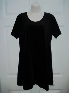 Black Velvet Maternity Top with Short Sleeves Size Medium by French Laundry New - Picture 1 of 3