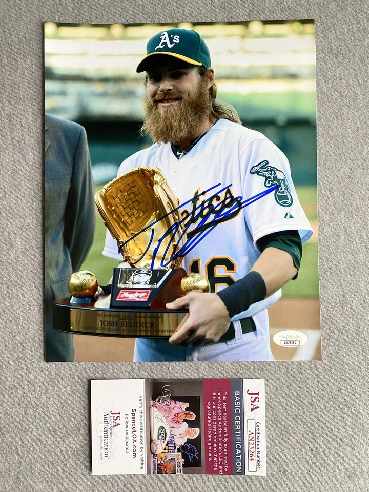 Oakland Athletics - Josh Reddick autógrafo 8x10 GUANTE DORADO RETRATO JSA AN23264 Foto 1 de 1