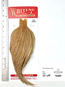 Whiting Farms Hackle Rooster Cape - Barred Medium Ginger - Pro Grade - Picture 1 of 1