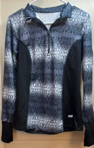 Marika Tek Dry-Wik Performance Wear Black White Paisley Shirt Size Medium Egypt - Picture 1 of 4