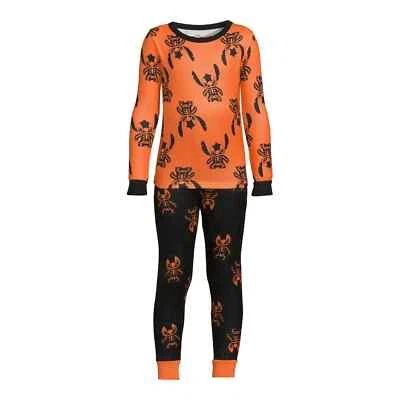 Disney Niñas Lilo Stitch Halloween Mezcla Juego de Pijama 2 Piezas, Naranja Talla 4 Foto 1 de 4
