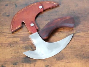 11” Viking Pizza Axe Heavy Duty 440 Stainless Steel Short Handle Thick Gauge - Picture 1 of 6