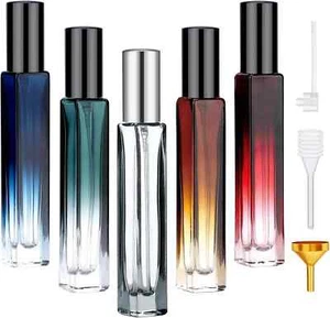 5 Pack 10ML Glass Perfume Bottles, Empty Atomizer Spray Bottles for Travel - Picture 1 of 7