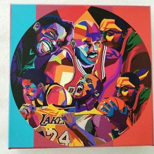 Lakers Los Angeles Oil Painting Canvas Art NBA Kobe Bryant, Michael Jordan - Picture 1 of 6