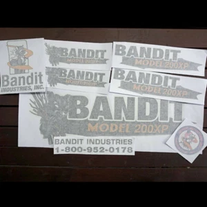 Bürste Bandit Holzhäcksler Modell 200xp Aufkleber Kit, Aftermarket Repro, UV laminiert - Bild 1 von 1