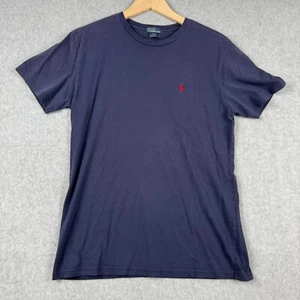 Polo Ralph Lauren T Shirt Boys XL 18-20 Navy Blue Red Pony Logo Crew Preppy - Picture 1 of 8
