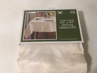 Target Classic Tidings White Floral Oblong Tablecloth 60" x 84" Christmas 2010 - Image 1 of 4