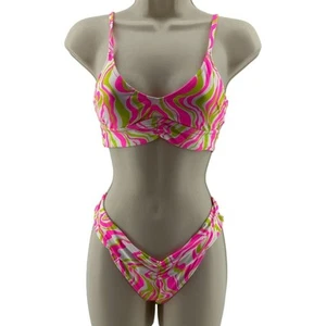 Aerie Crinkle Scoop Binding Bikini Top High Cut Cheekiest Bottom Set Size Small - Picture 1 of 6
