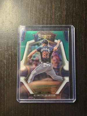 2023 Panini Select Premier Level AJ Smith-Shawver 131 Green White Purple Die Cut - Image 1 of 2