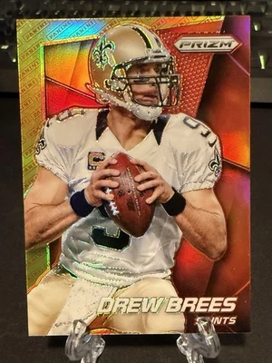 2014 Drew Brees Prizm Panini Logo Red/Yellow #191 Saints - Image 1 of 4