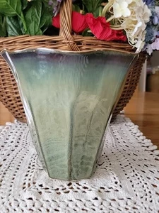 Vintage Early Bill Campbell Pottery Trumpet Shaped Vase Signed 7"t×7.75"w - Picture 1 of 17